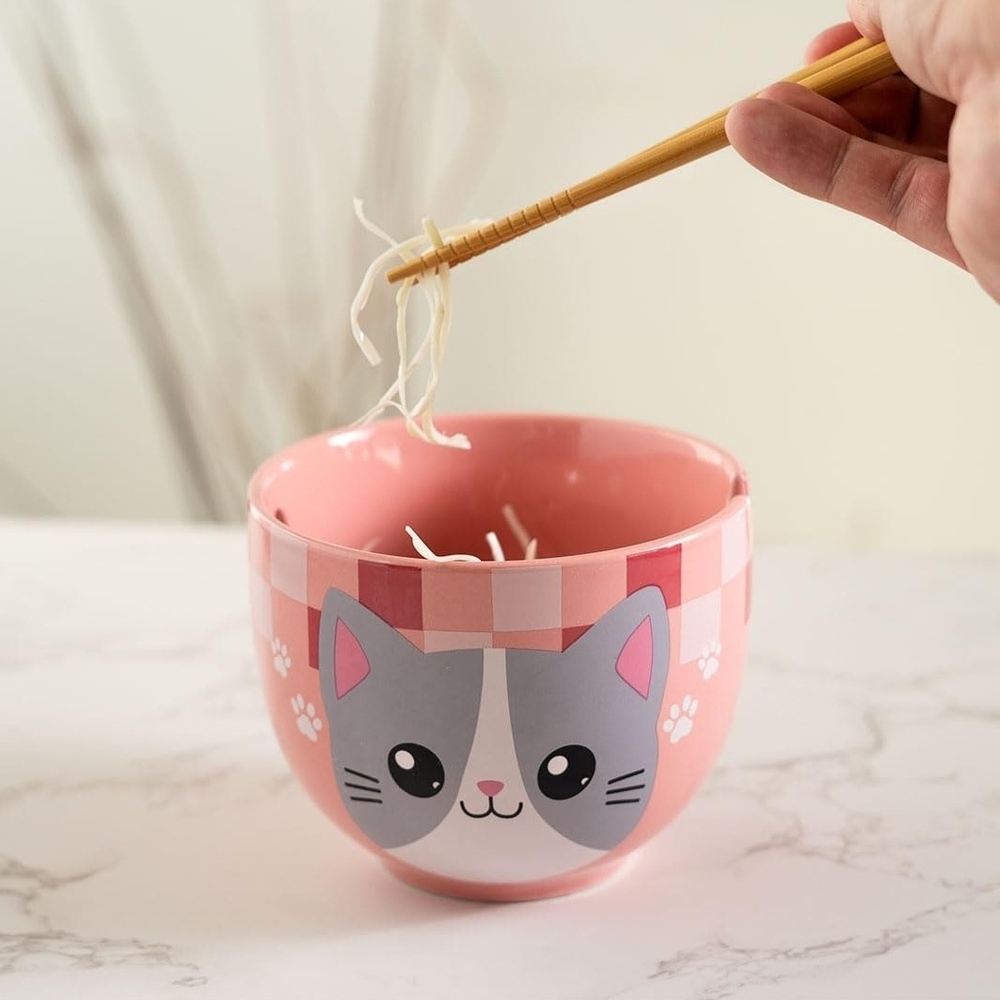 Cute Pink Cat Bowl